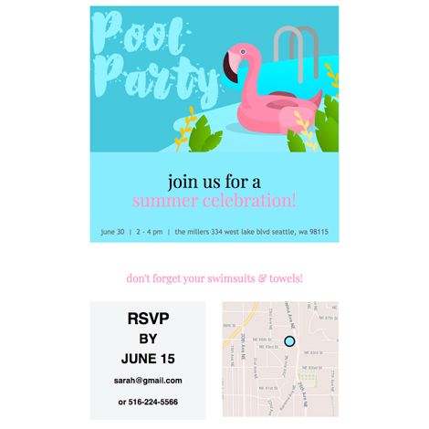 Pool Party Invite